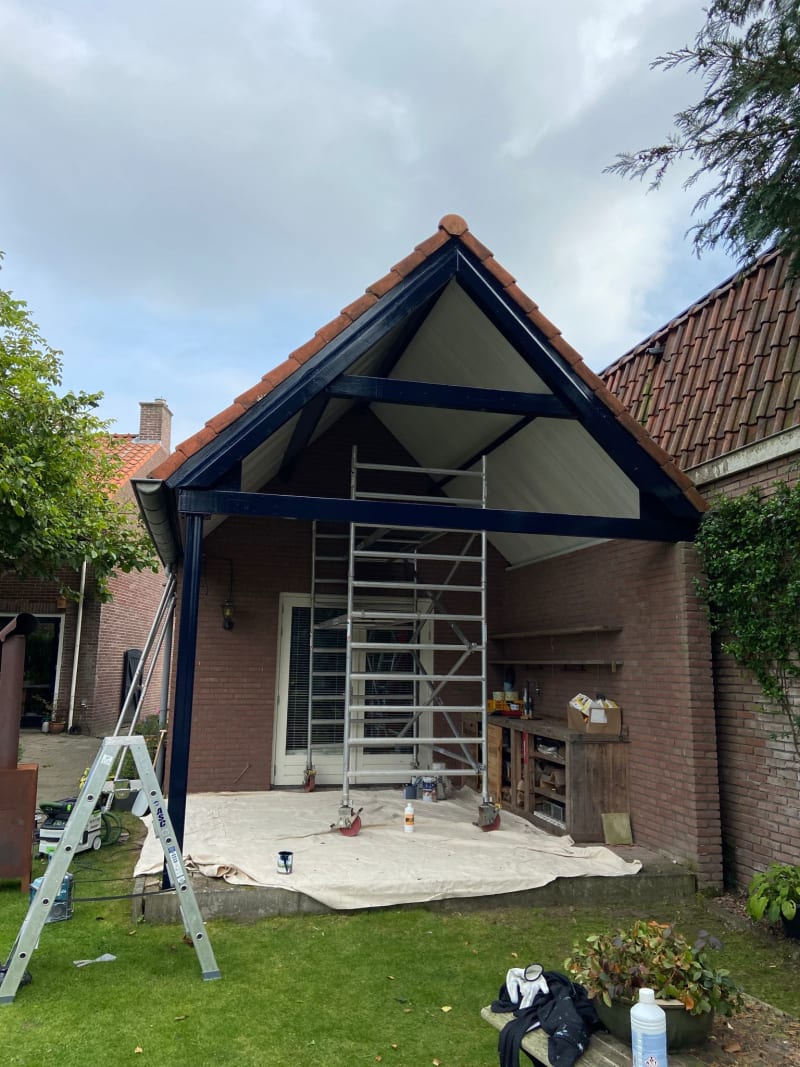 View of the finished shed from outside