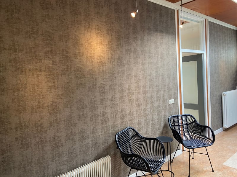 Textured wallpaper in a residence